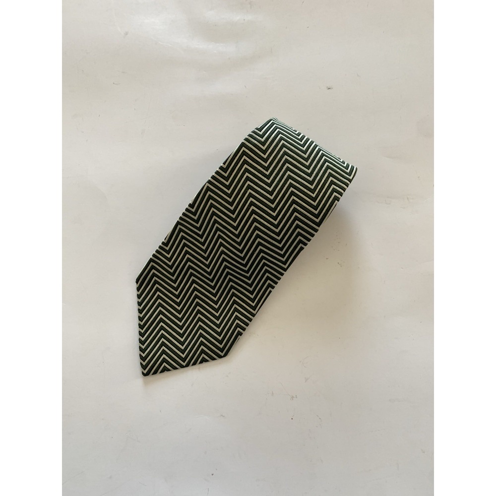 Vintage Polo Ralph Lauren Silk Tie Black/Gold Chevron Geometric USA 58"